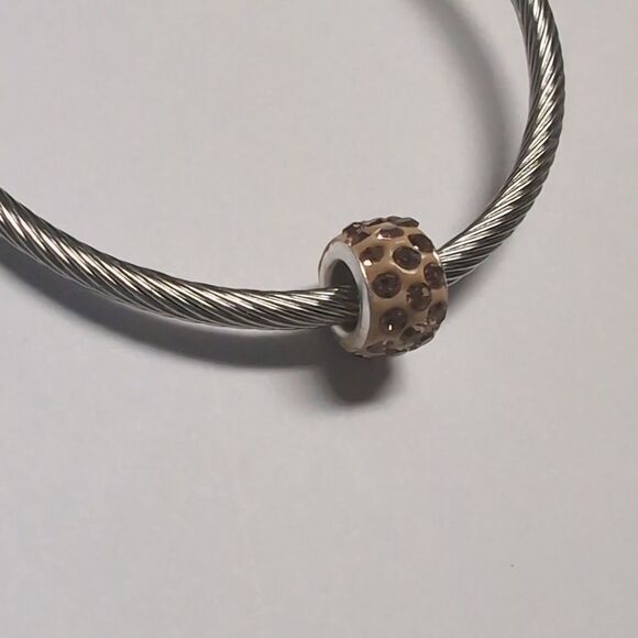 Brown Rhinestones Charm for Pandora Style Bracelet - Picture 4 of 4